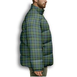 ScotsTee Shop Scottish Baillie Ancient Premium Tartan Collar Down Jacket Winter White Duck Down Plaid