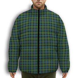 ScotsTee Shop Scottish Baillie Ancient Premium Tartan Collar Down Jacket Winter White Duck Down Plaid