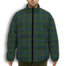 ScotsTee Shop Scottish Aiton Premium Tartan Collar Down Jacket Winter White Duck Down Plaid