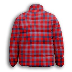 ScotsTee Shop Scottish American National Premium Tartan Collar Down Jacket Winter White Duck Down Plaid