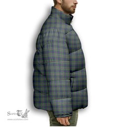 ScotsTee Shop Scottish Australian National Premium Tartan Collar Down Jacket Winter White Duck Down Plaid