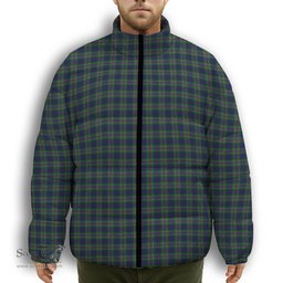 ScotsTee Shop Scottish Australian National Premium Tartan Collar Down Jacket Winter White Duck Down Plaid