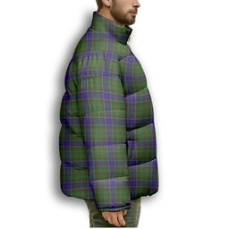 ScotsTee Shop Scottish Adam Premium Tartan Collar Down Jacket Winter White Duck Down Plaid