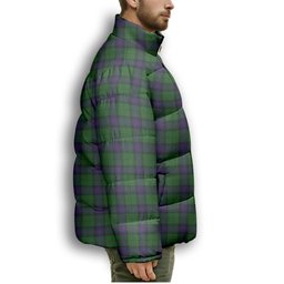 ScotsTee Shop Scottish Armstrong Premium Tartan Collar Down Jacket Winter White Duck Down Plaid