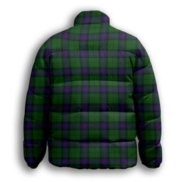 ScotsTee Shop Scottish Armstrong Premium Tartan Collar Down Jacket Winter White Duck Down Plaid