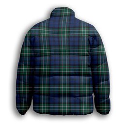 ScotsTee Shop Scottish Allan Premium Tartan Collar Down Jacket Winter White Duck Down Plaid