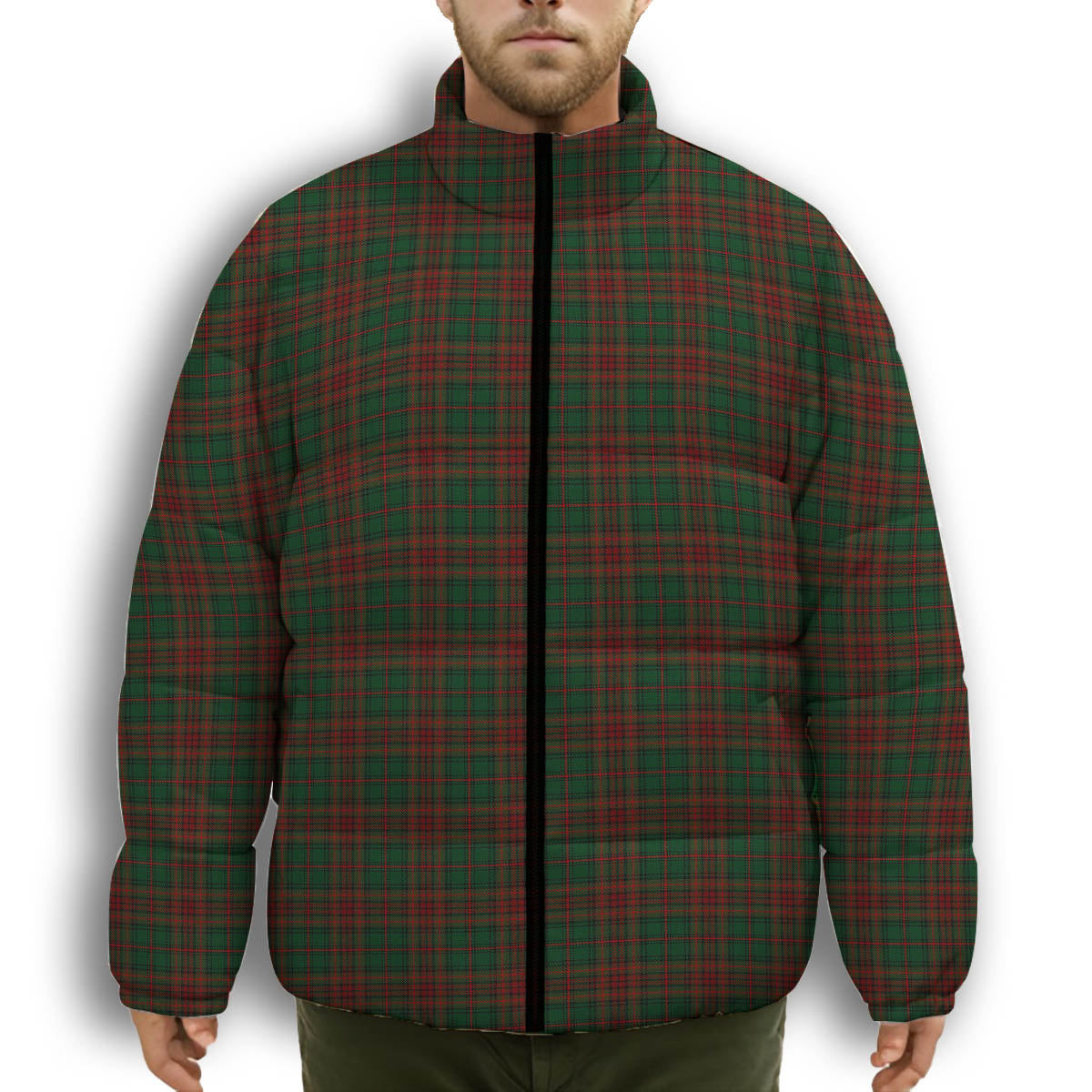 ScotsTee Shop Scottish Anderson Coulson Bonner 1 Premium Tartan Collar Down Jacket Winter White Duck Down Plaid