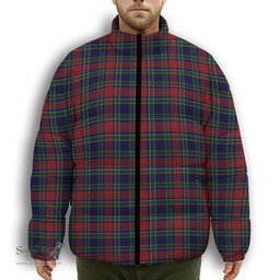 ScotsTee Shop Scottish Allison Red Premium Tartan Collar Down Jacket Winter White Duck Down Plaid