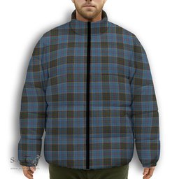 ScotsTee Shop Scottish Anderson MacGregor Hastie 2 Premium Tartan Collar Down Jacket Winter White Duck Down Plaid