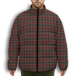 ScotsTee Shop Scottish Anderson of Ardbrake Premium Tartan Collar Down Jacket Winter White Duck Down Plaid