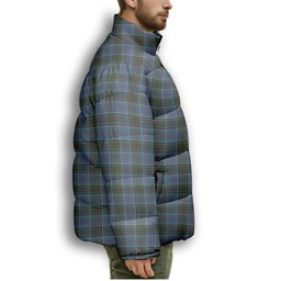 ScotsTee Shop Scottish Anderson Old Makinlay Premium Tartan Collar Down Jacket Winter White Duck Down Plaid