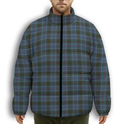 ScotsTee Shop Scottish Anderson Old Makinlay Premium Tartan Collar Down Jacket Winter White Duck Down Plaid