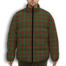 ScotsTee Shop Scottish Bruce Hunting Premium Tartan Collar Down Jacket Winter White Duck Down Plaid