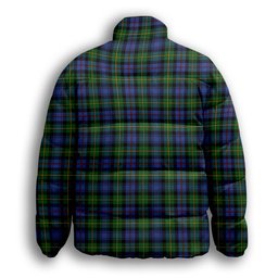 ScotsTee Shop Scottish Baillie Hunting Premium Tartan Collar Down Jacket Winter White Duck Down Plaid