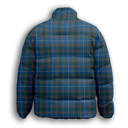 ScotsTee Shop Scottish Bains of Caithness Premium Tartan Collar Down Jacket Winter White Duck Down Plaid