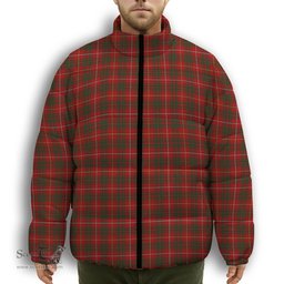 ScotsTee Shop Scottish Bruce Premium Tartan Collar Down Jacket Winter White Duck Down Plaid