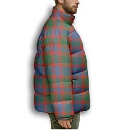 ScotsTee Shop Scottish Black Watch Pipe Band Ancient Premium Tartan Collar Down Jacket Winter White Duck Down Plaid
