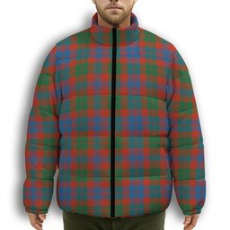 ScotsTee Shop Scottish Black Watch Pipe Band Ancient Premium Tartan Collar Down Jacket Winter White Duck Down Plaid