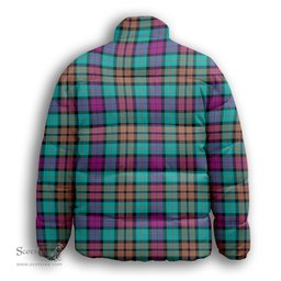 ScotsTee Shop Scottish Buchanan Inauguration Premium Tartan Collar Down Jacket Winter White Duck Down Plaid