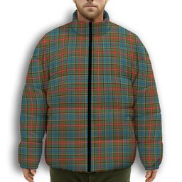 ScotsTee Shop Scottish Beattie (Beatty) Ancient Premium Tartan Collar Down Jacket Winter White Duck Down Plaid