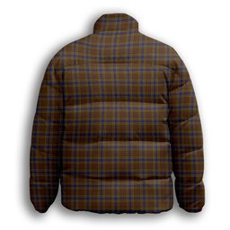 ScotsTee Shop Scottish Balfour 2 Premium Tartan Collar Down Jacket Winter White Duck Down Plaid