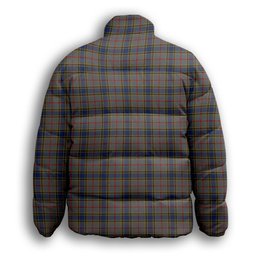 ScotsTee Shop Scottish Balfour Premium Tartan Collar Down Jacket Winter White Duck Down Plaid