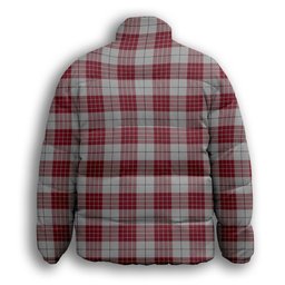 ScotsTee Shop Scottish Buchanan 1842 Premium Tartan Collar Down Jacket Winter White Duck Down Plaid