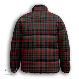 ScotsTee Shop Scottish Borthwick Hunting Premium Tartan Collar Down Jacket Winter White Duck Down Plaid