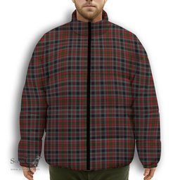 ScotsTee Shop Scottish Borthwick Hunting Premium Tartan Collar Down Jacket Winter White Duck Down Plaid