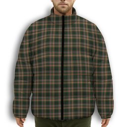 ScotsTee Shop Scottish Buchanan Hunting SC Premium Tartan Collar Down Jacket Winter White Duck Down Plaid