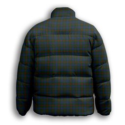 ScotsTee Shop Scottish Buchanan Hunting Premium Tartan Collar Down Jacket Winter White Duck Down Plaid