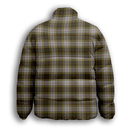 ScotsTee Shop Scottish Buchanan Dress Premium Tartan Collar Down Jacket Winter White Duck Down Plaid