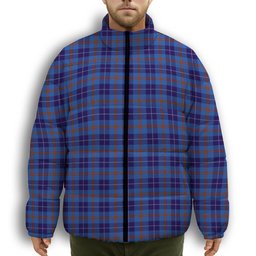 ScotsTee Shop Scottish Bryson 1988 Premium Tartan Collar Down Jacket Winter White Duck Down Plaid