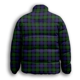 ScotsTee Shop Scottish Blair Premium Tartan Collar Down Jacket Winter White Duck Down Plaid