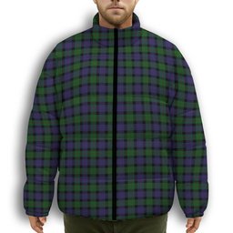 ScotsTee Shop Scottish Blair Premium Tartan Collar Down Jacket Winter White Duck Down Plaid