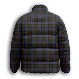 ScotsTee Shop Scottish Bowie Premium Tartan Collar Down Jacket Winter White Duck Down Plaid