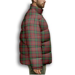 ScotsTee Shop Scottish Boyd Premium Tartan Collar Down Jacket Winter White Duck Down Plaid