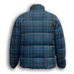 ScotsTee Shop Scottish Bairn Premium Tartan Collar Down Jacket Winter White Duck Down Plaid