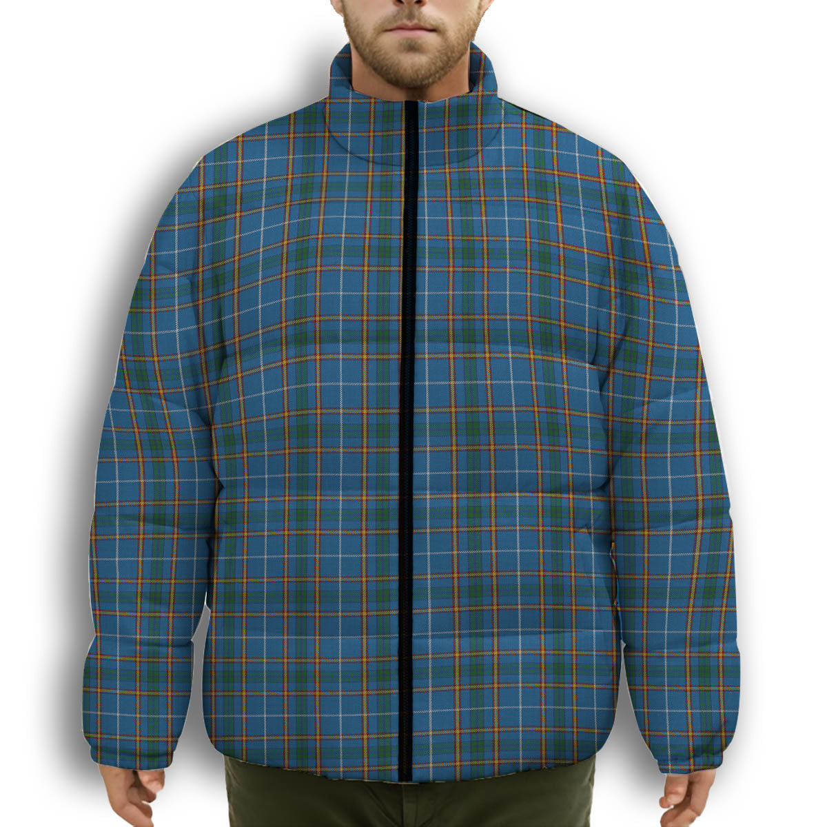 ScotsTee Shop Scottish Bairn Premium Tartan Collar Down Jacket Winter White Duck Down Plaid
