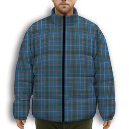ScotsTee Shop Scottish Bairn Premium Tartan Collar Down Jacket Winter White Duck Down Plaid