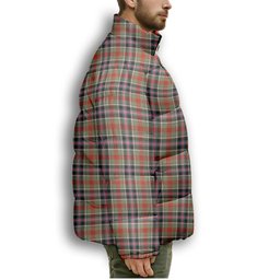 ScotsTee Shop Scottish Bruce of Kinnaird Ancient Premium Tartan Collar Down Jacket Winter White Duck Down Plaid