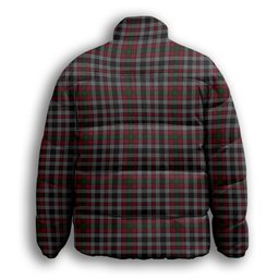 ScotsTee Shop Scottish Borthwick Premium Tartan Collar Down Jacket Winter White Duck Down Plaid