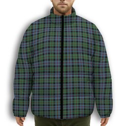ScotsTee Shop Scottish Black Watch Coarse Kilt Ancient Premium Tartan Collar Down Jacket Winter White Duck Down Plaid