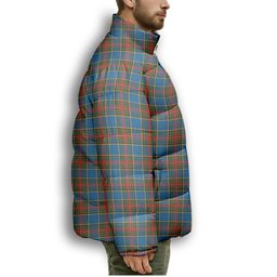 ScotsTee Shop Scottish Bethune Ancient Premium Tartan Collar Down Jacket Winter White Duck Down Plaid