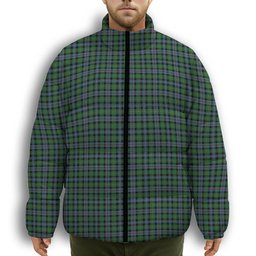 ScotsTee Shop Scottish Baillie of Lamington Ancient Clan Premium Tartan Collar Down Jacket Winter White Duck Down Plaid
