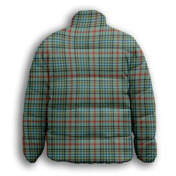 ScotsTee Shop Scottish Bisset Ancient Premium Tartan Collar Down Jacket Winter White Duck Down Plaid