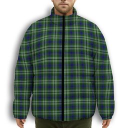 ScotsTee Shop Scottish Blyth Premium Tartan Collar Down Jacket Winter White Duck Down Plaid