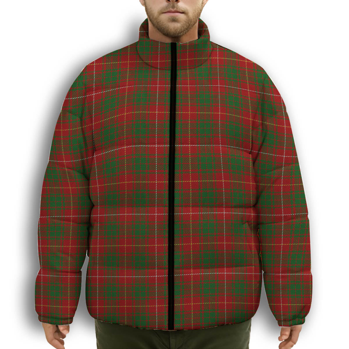 ScotsTee Shop Scottish Bruce Vestiarium Premium Tartan Collar Down Jacket Winter White Duck Down Plaid