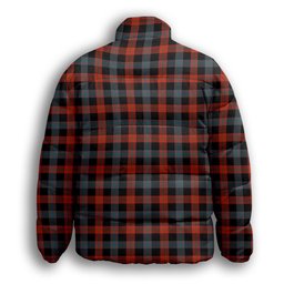 ScotsTee Shop Scottish Brown Ancient Premium Tartan Collar Down Jacket Winter White Duck Down Plaid