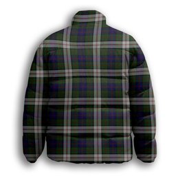 ScotsTee Shop Scottish Blair Dress Premium Tartan Collar Down Jacket Winter White Duck Down Plaid